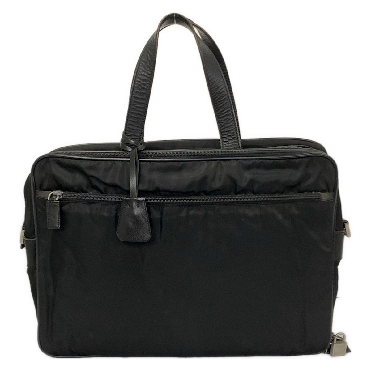 Prada Business Bag Black No Lock Leather