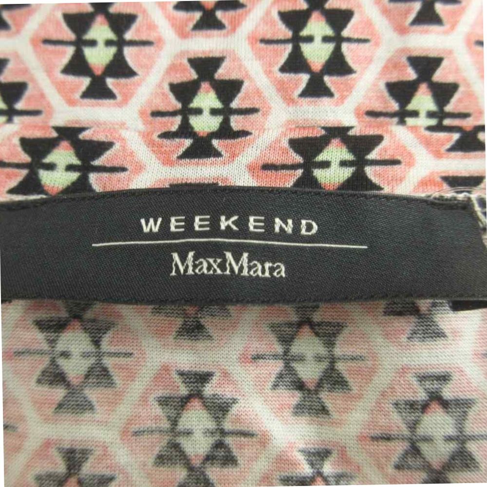 Max Mara Weekend Line Dress M Pink White Short Sleeve Knee Length Tiered — view 6