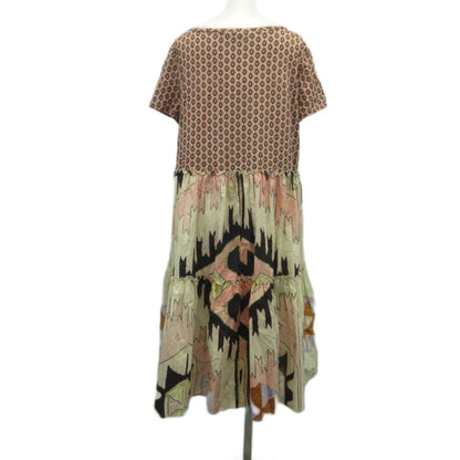Max Mara Weekend Line Dress M Pink White Short Sleeve Knee Length Tiered — view 2