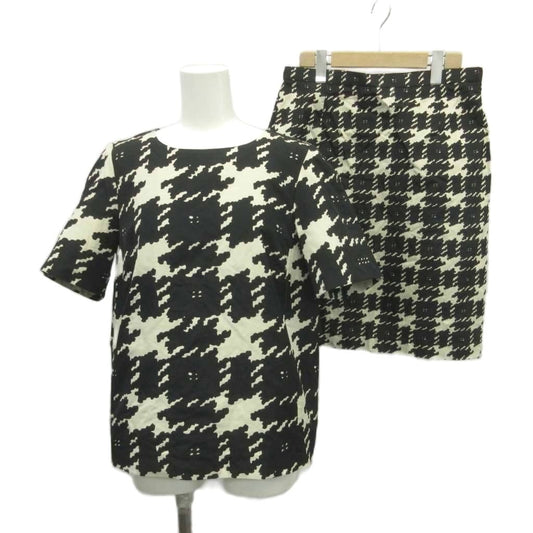 Max Mara Weekend Line Set Top Skirt 42 Black White Short Sleeve Knee Length RN
