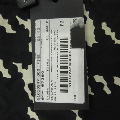 Max Mara Weekend Line Set Top Skirt 42 Black White Short Sleeve Knee Length RN — view 8