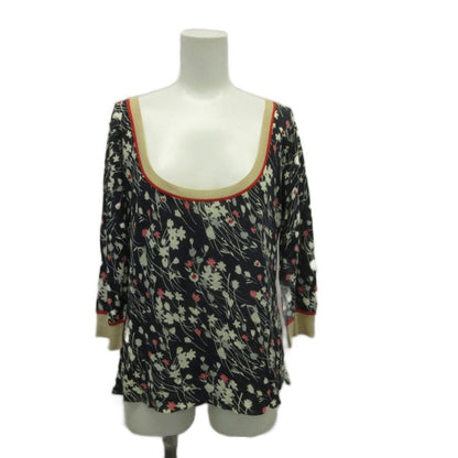 Max Mara Weekend Line Set Top Skirt L Navy Floral Pattern 3/4 Sleeve RN — view 2