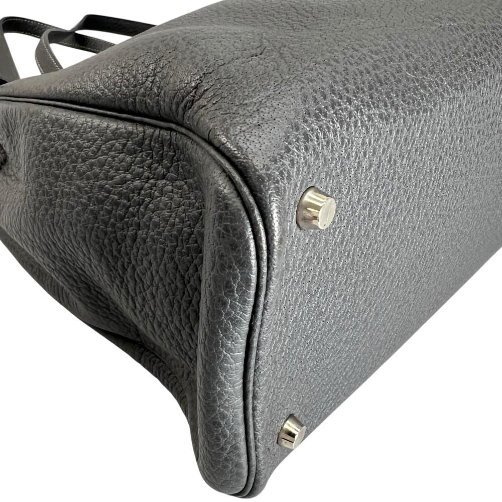 Hermes Handbag Cabana Tote Taurillon Gray Silver — view 6