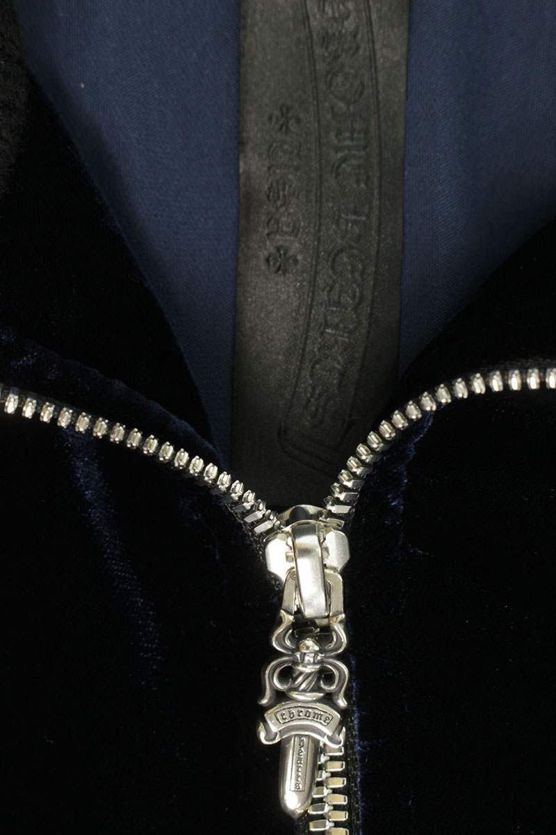 Chrome Hearts Velvet Tracksuit Jacket Logo Embroidered Velour Track Zip — view 3