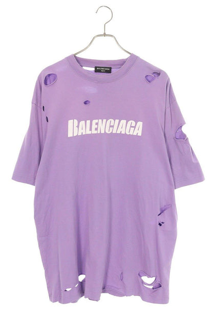 Balenciaga Destroyed Logo Print T-Shirt Xxs — view 3