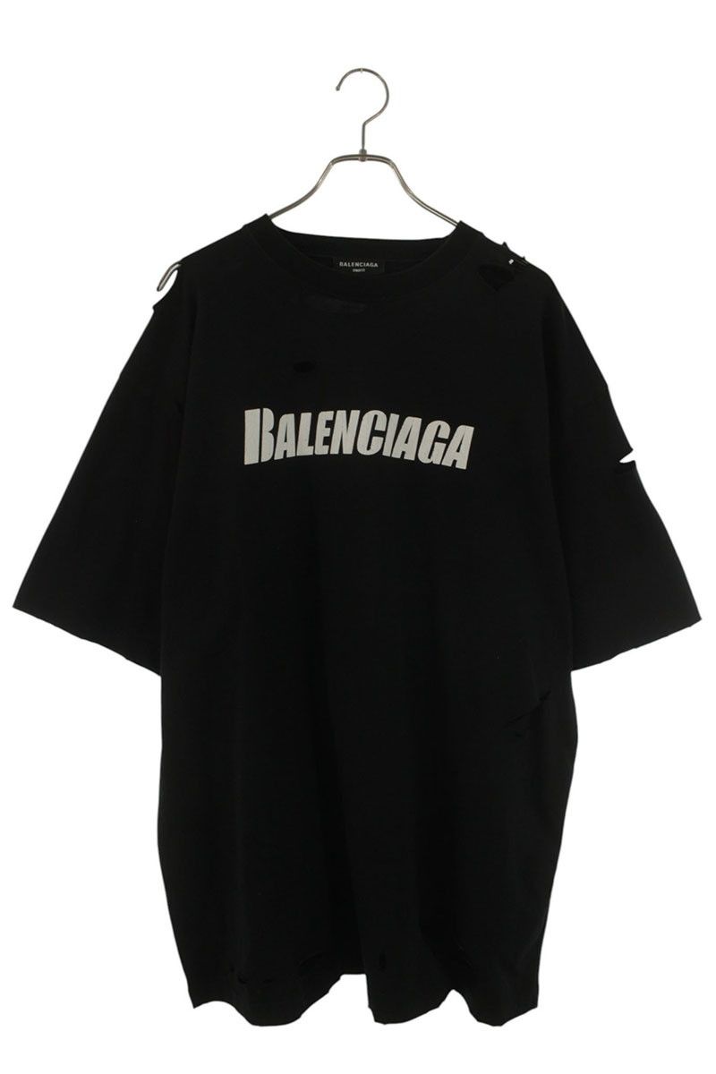 Balenciaga Destroyed Logo Print T-Shirt
