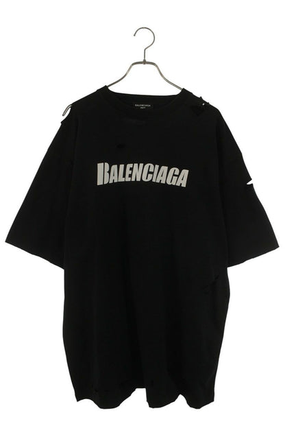 Balenciaga Destroyed Logo Print T-Shirt