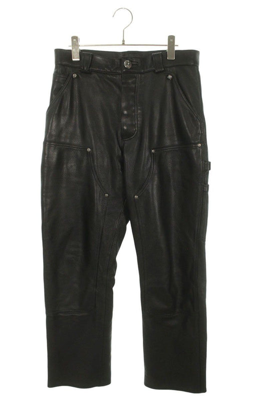 Chrome Hearts Carpenter Lthr Double Knee Leather Long Pants