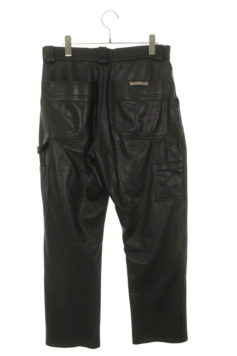 Chrome Hearts Carpenter Lthr Double Knee Leather Long Pants — view 2