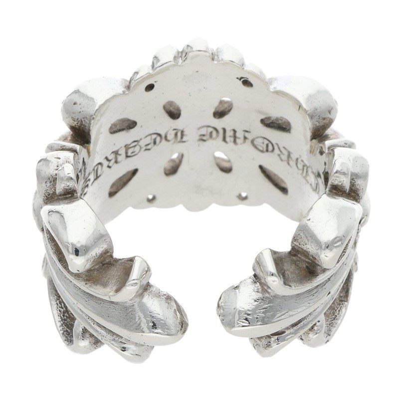 Chrome Hearts Dbl Flrl Crs Double Floral Cross Silver Ring