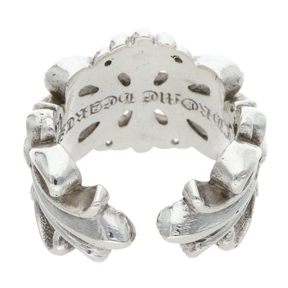 Chrome Hearts Dbl Flrl Crs Double Floral Cross Silver Ring