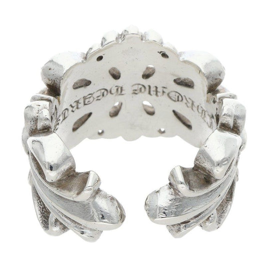 Chrome Hearts Dbl Flrl Crs Double Floral Cross Silver Ring