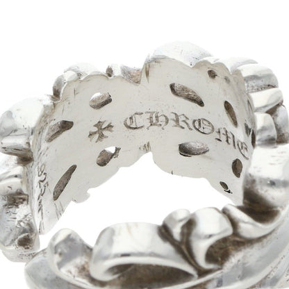 Chrome Hearts Dbl Flrl Crs Double Floral Cross Silver Ring — view 2