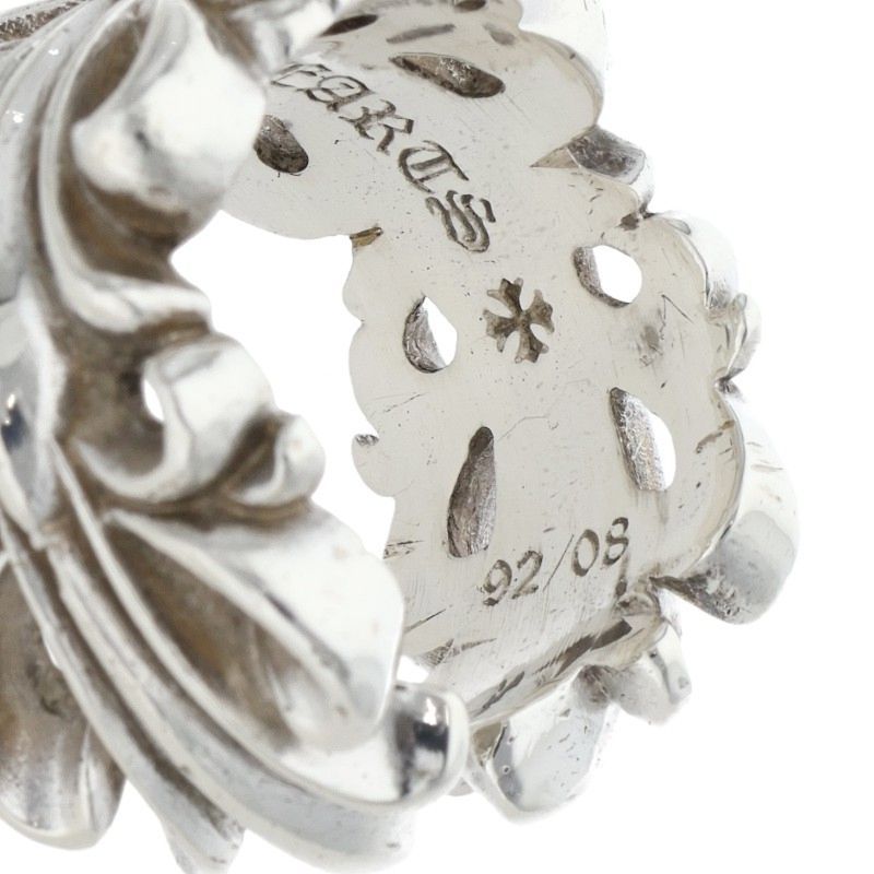 Chrome Hearts Dbl Flrl Crs Double Floral Cross Silver Ring — view 3