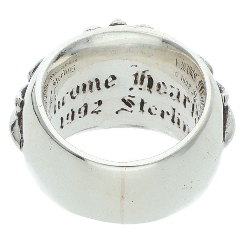 Chrome Hearts Flrl Crs Floral Cross Silver Ring