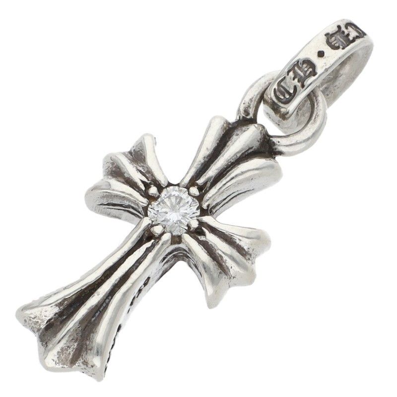 Chrome Hearts Crs Baby Fat Dmnd Fat 1 Diamond on Both Sides Charm Silver