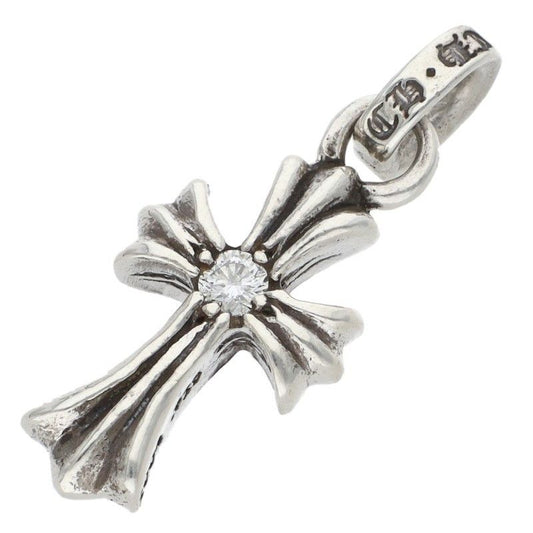 Chrome Hearts Crs Baby Fat Dmnd Fat 1 Diamond on Both Sides Charm Silver