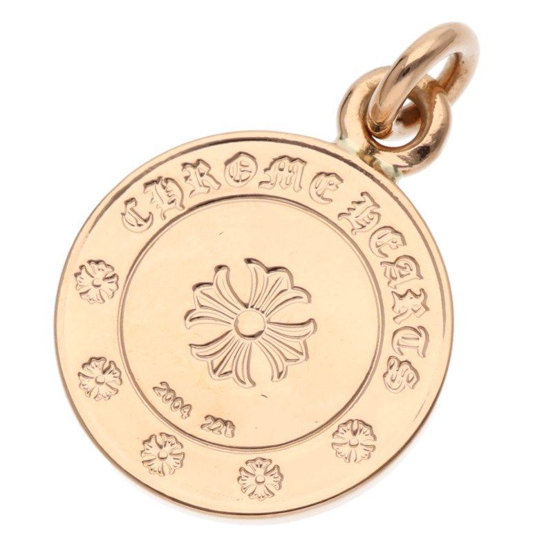 Chrome Hearts 22k Chrm Angl Mdl P D Angel Medal Charm Pave Diamond Gold