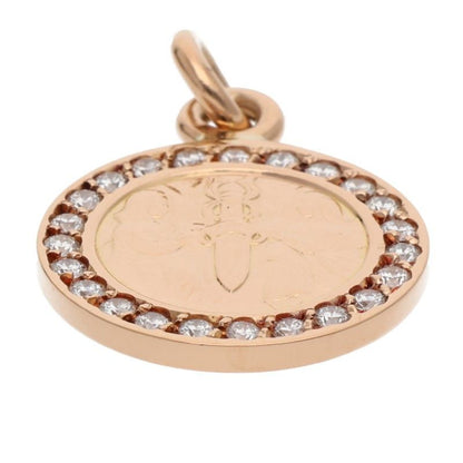 Chrome Hearts 22k Chrm Angl Mdl P D Angel Medal Charm Pave Diamond Gold — view 3