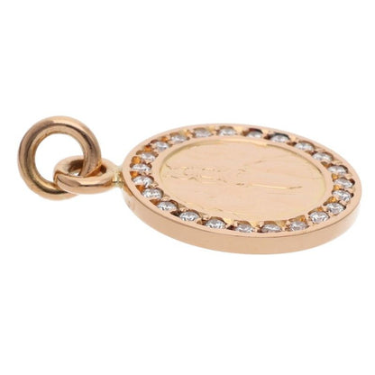 Chrome Hearts 22k Chrm Angl Mdl P D Angel Medal Charm Pave Diamond Gold — view 2