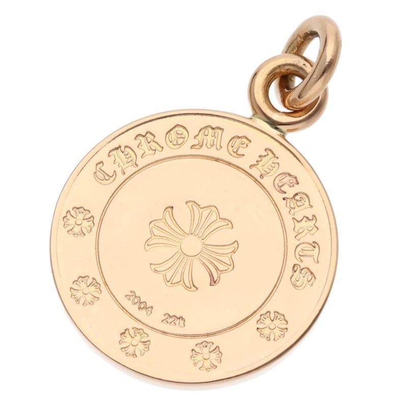 Chrome Hearts 22k Chrm Angl Mdl P D Angel Medal Charm Pave Diamond Gold