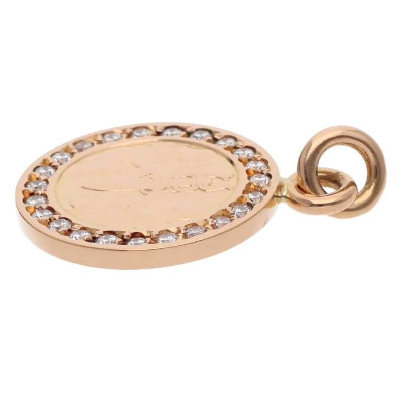 Chrome Hearts 22k Chrm Angl Mdl P D Angel Medal Charm Pave Diamond Gold — view 4