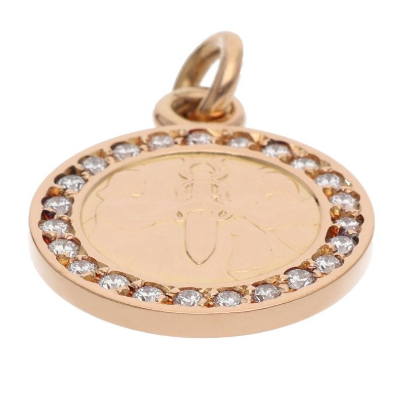 Chrome Hearts 22k Chrm Angl Mdl P D Angel Medal Charm Pave Diamond Gold — view 3