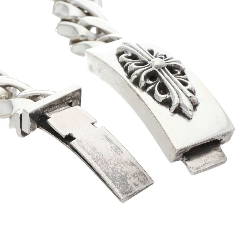 Chrome Hearts ID Floral Crs Cross ID Classic Silver Bracelet — view 3