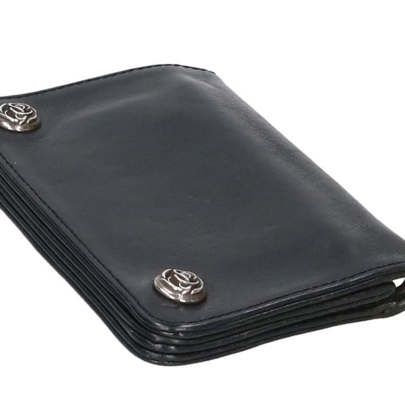 Chrome Hearts Floral Button Leather Wallet with Cross Patch — view 3