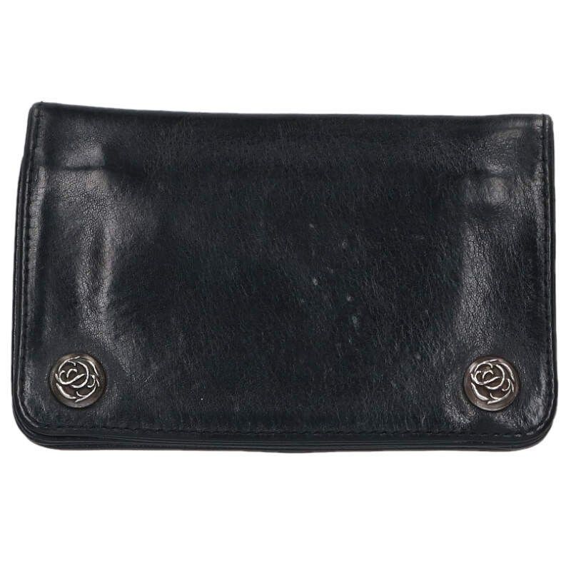 Chrome Hearts Floral Button Leather Wallet with Cross Patch