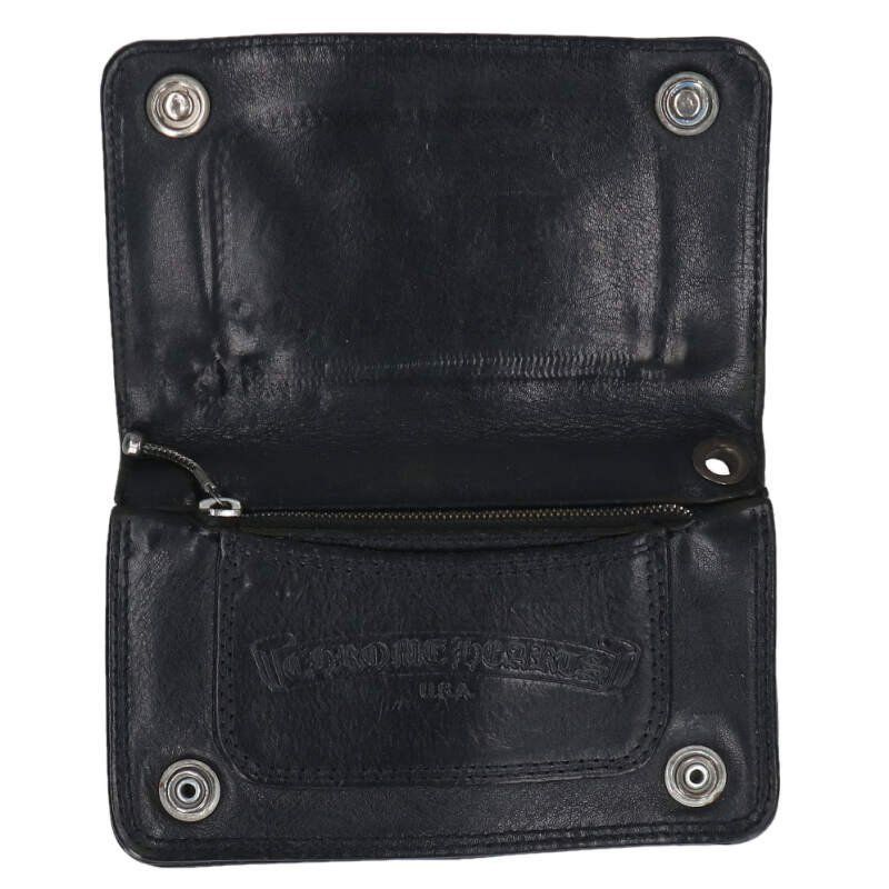 Chrome Hearts Floral Button Leather Wallet with Cross Patch — view 2