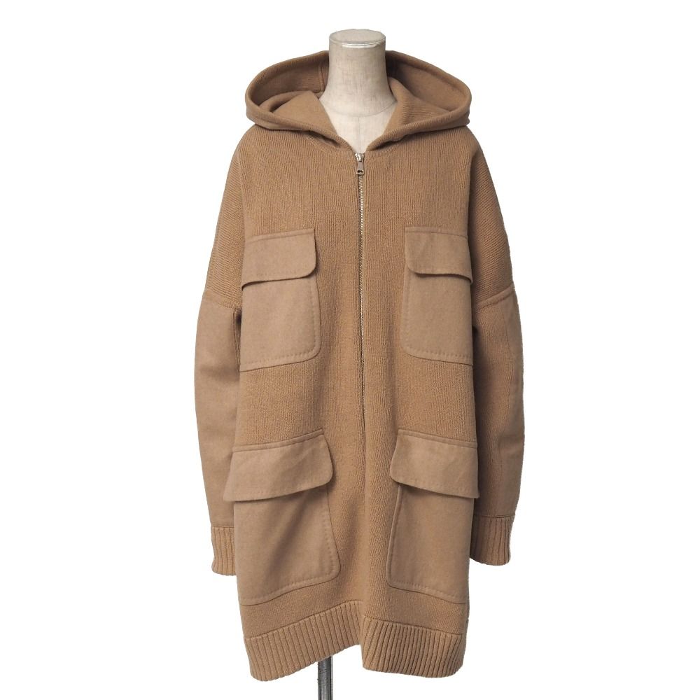 Max Mara Sfilata Knit S Hood Coat Zip Up Cardigan White Tag