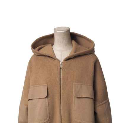 Max Mara Sfilata Knit S Hood Coat Zip Up Cardigan White Tag — view 3
