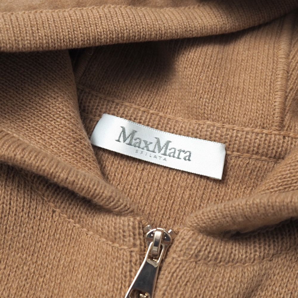 Max Mara Sfilata Knit S Hood Coat Zip Up Cardigan White Tag — view 6