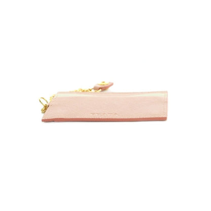 Prada Saffiano Multic Cammeo Orchi Leather with Chain Card Case Pink — view 4