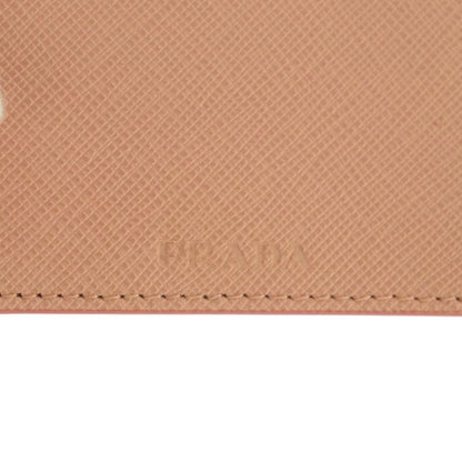 Prada Saffiano Multic Cammeo Orchi Leather with Chain Card Case Pink — view 7