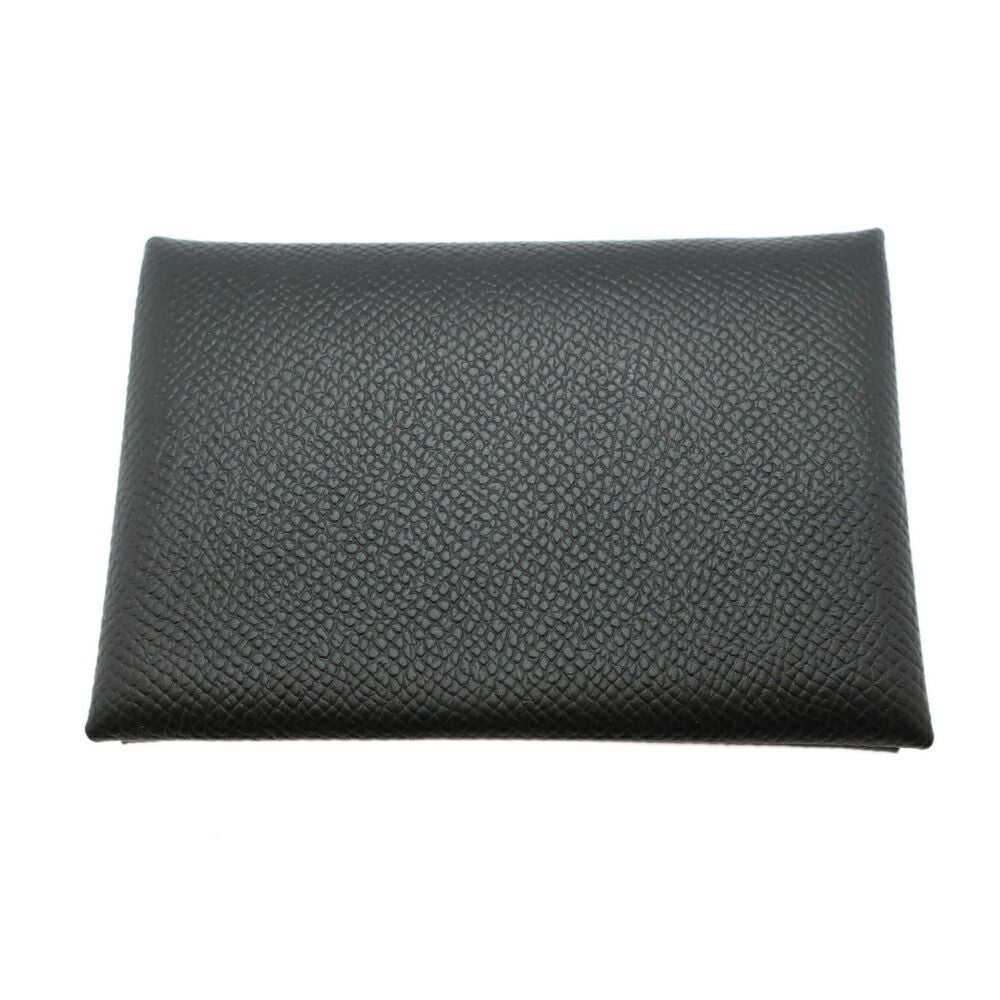 Hermes Heaven Calvi Duo Card Case Noir Black Silver Epsom
