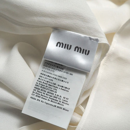 Miu Miu Blouse 36 Ribbon Line Stone Studs Decoration Sleeveless Shirt — view 6