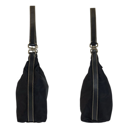 Prada Tessuto Black Silver Nylon Shoulder Bag — view 8