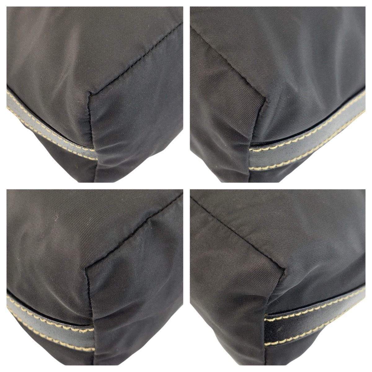 Prada Tessuto Black Silver Nylon Shoulder Bag — view 4