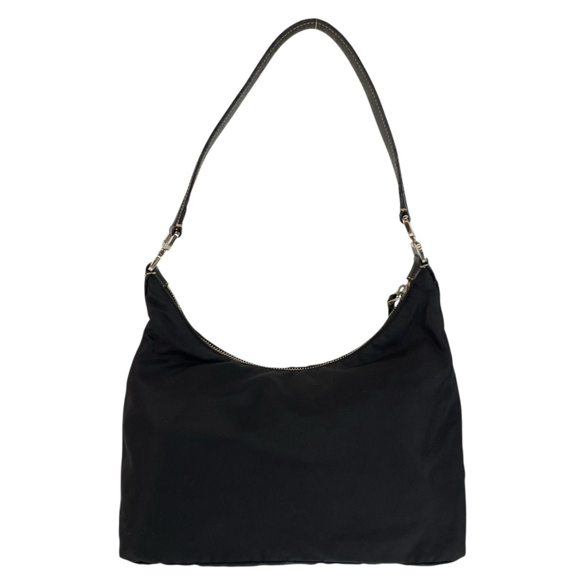 Prada Tessuto Black Silver Nylon Shoulder Bag — view 2