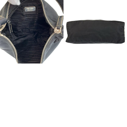 Prada Tessuto Black Silver Nylon Shoulder Bag — view 9