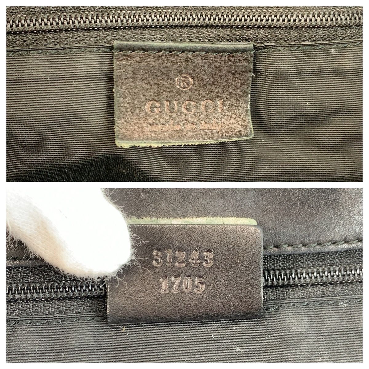 Gucci Black Silver GG Canvas Leather Tote Shoulder Bag — view 3