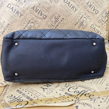 Chanel Paris Biarritz Tote Black CC Logo Business Travel — view 5
