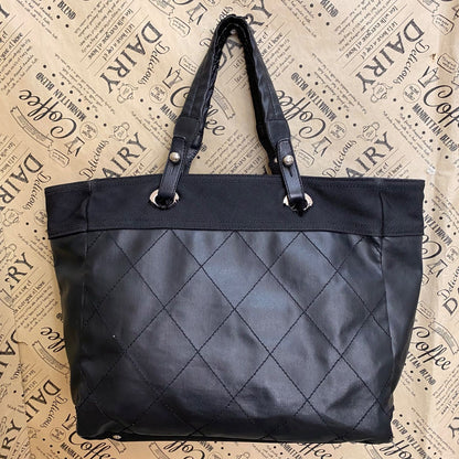 Chanel Paris Biarritz Tote Black CC Logo Business Travel — view 2