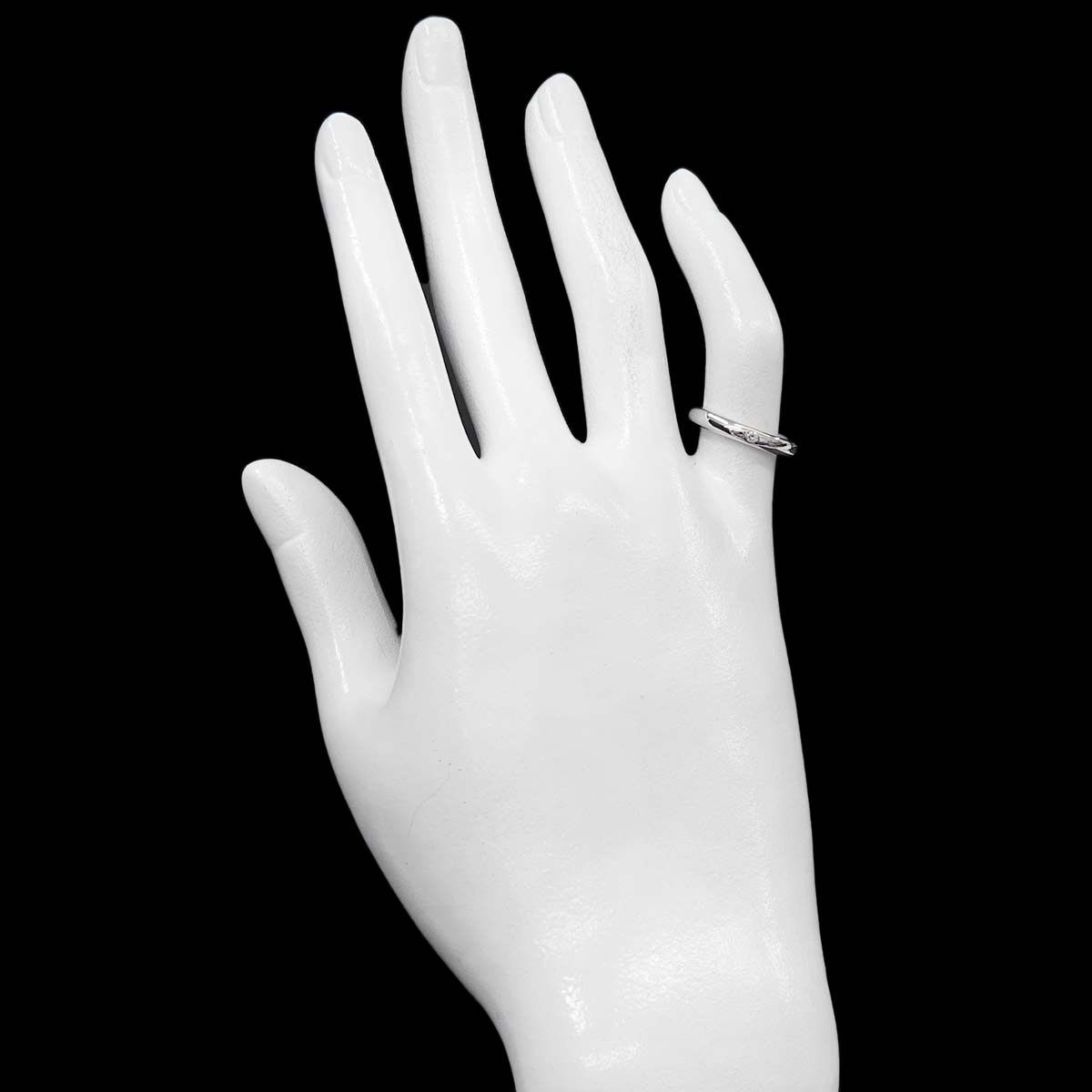 Tiffany & Co Stacking Band Ring Diamond Pt Platinum — view 7