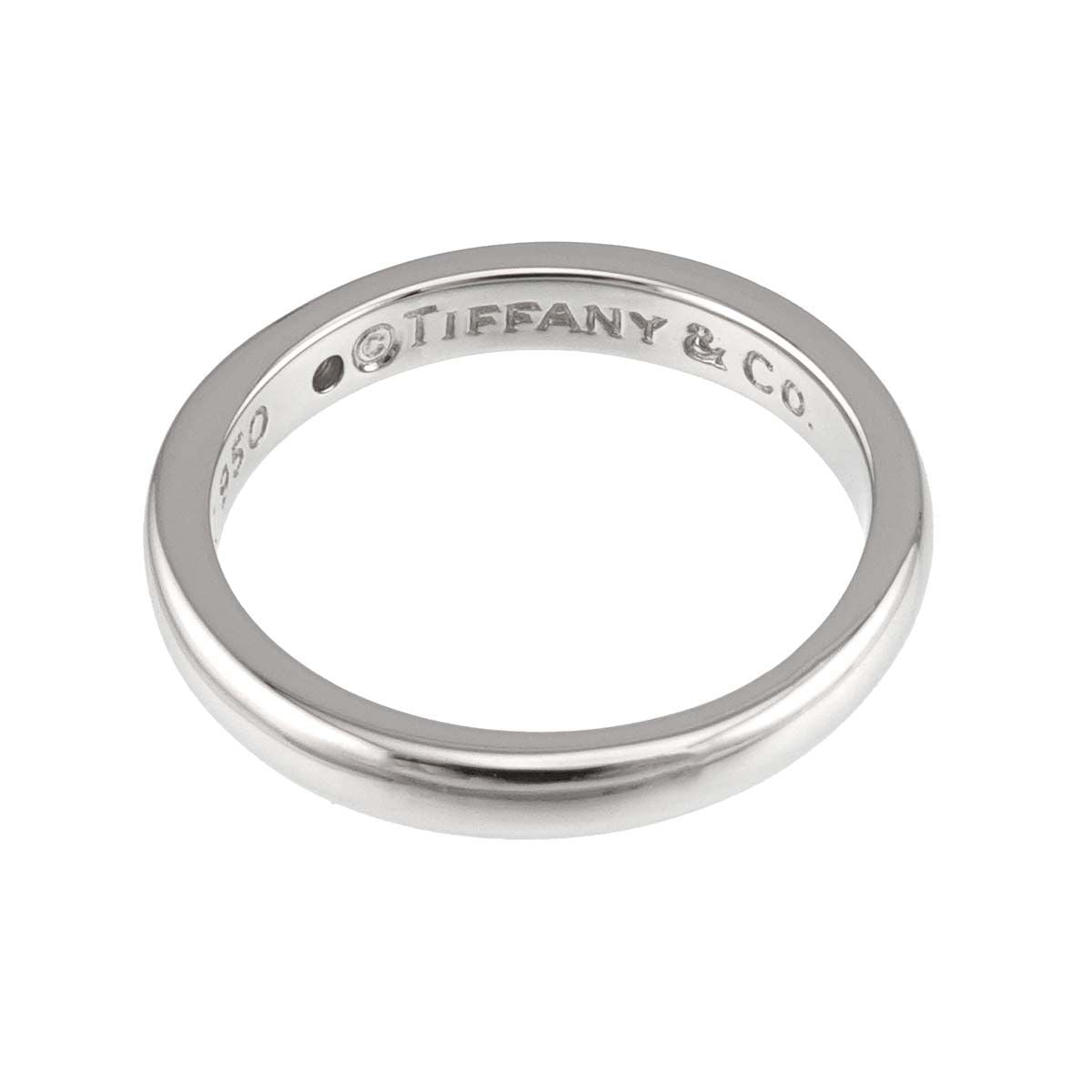 Tiffany & Co Stacking Band Ring Diamond Pt Platinum — view 4