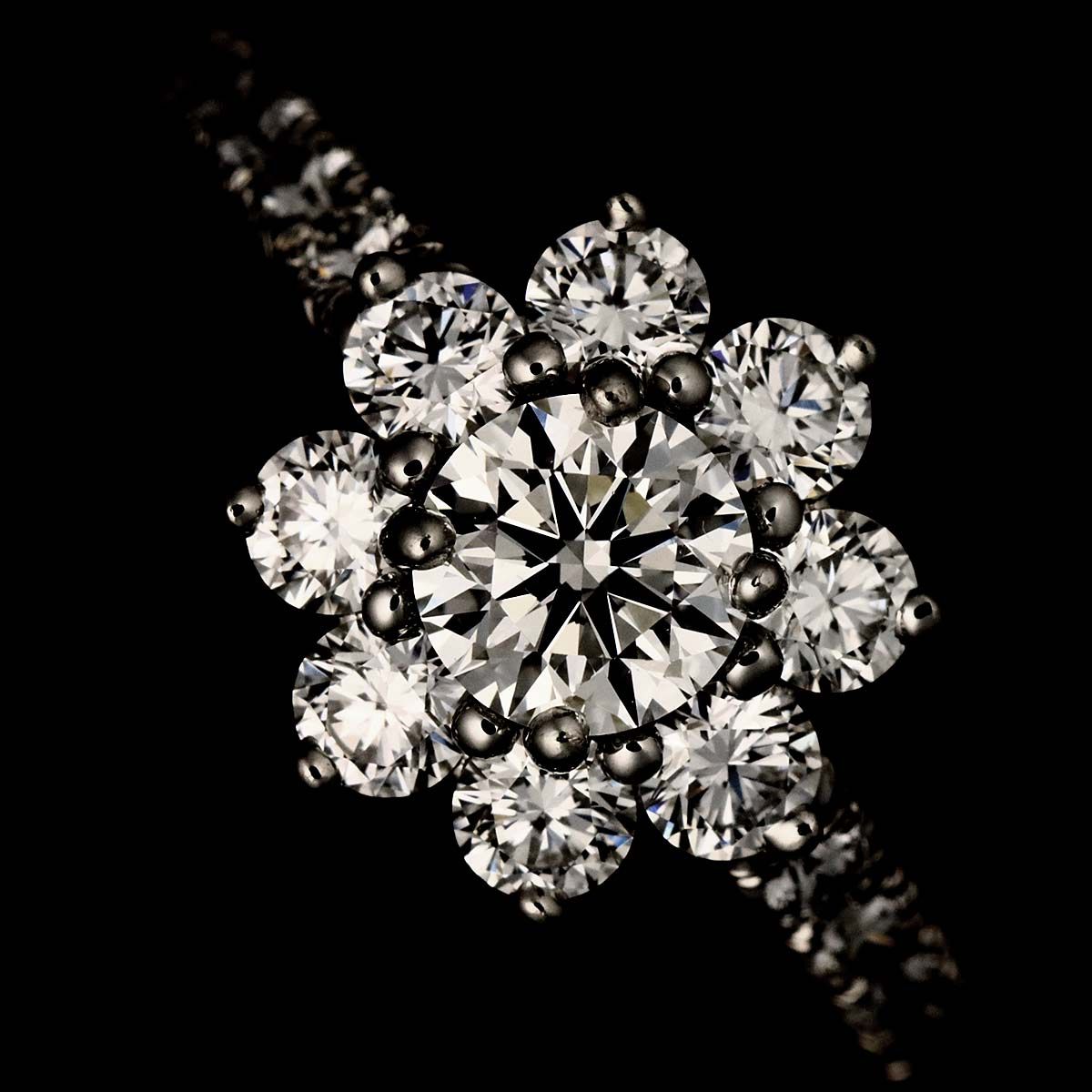 Harry Winston Sunflower Mini Ring Diamond Pt Platinum Certificate — view 6