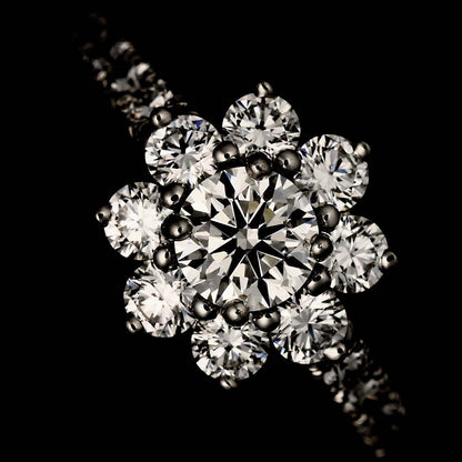 Harry Winston Sunflower Mini Ring Diamond Pt Platinum Certificate — view 6