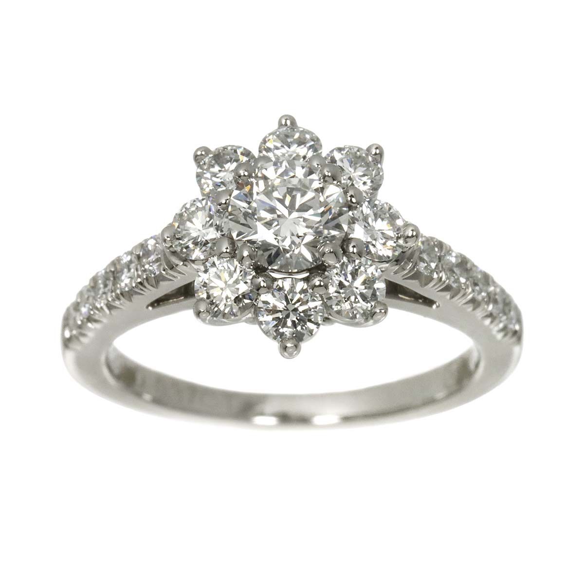 Harry Winston Sunflower Mini Ring Diamond Pt Platinum Certificate — view 2